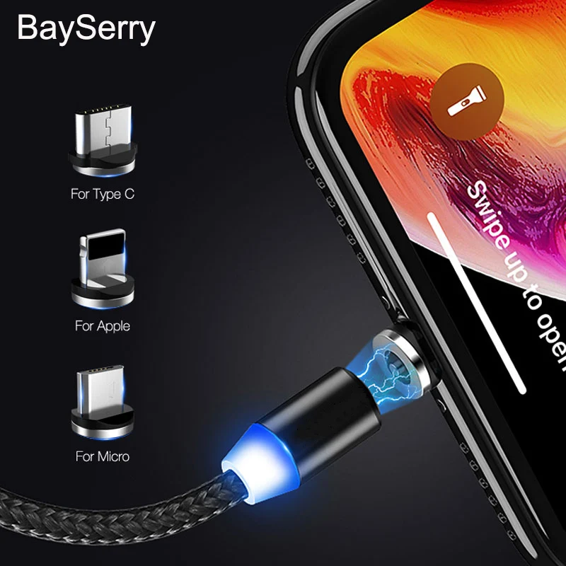 Магнитный зарядный usb кабель BaySerry для iPhone 11 Pro Max XR магнитный Micro USB C Samsung S20