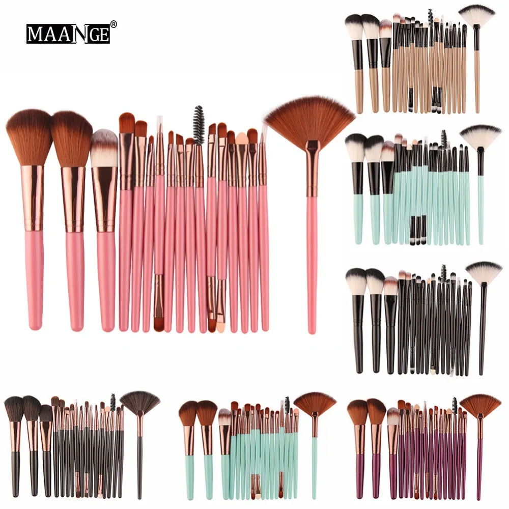 MAANGE 15/18/20Pcs Makeup Brushes Set Powder Foundation Blush Eye Shadow Blend Cosmetic Beauty Make Up Brush Tool Kit Maquiagem | Красота и