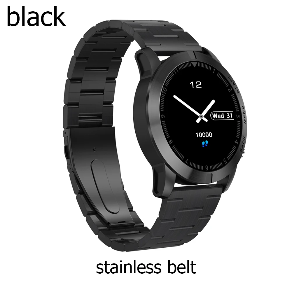black stainless belt Смарт-часы S10 1,3 ''IP68 Водонепроницаемый Bluetooth 4,2 Smartwatch мониторинг сердечного ритма компас спортивные часы для Android iOS - Цвет: black stainless belt