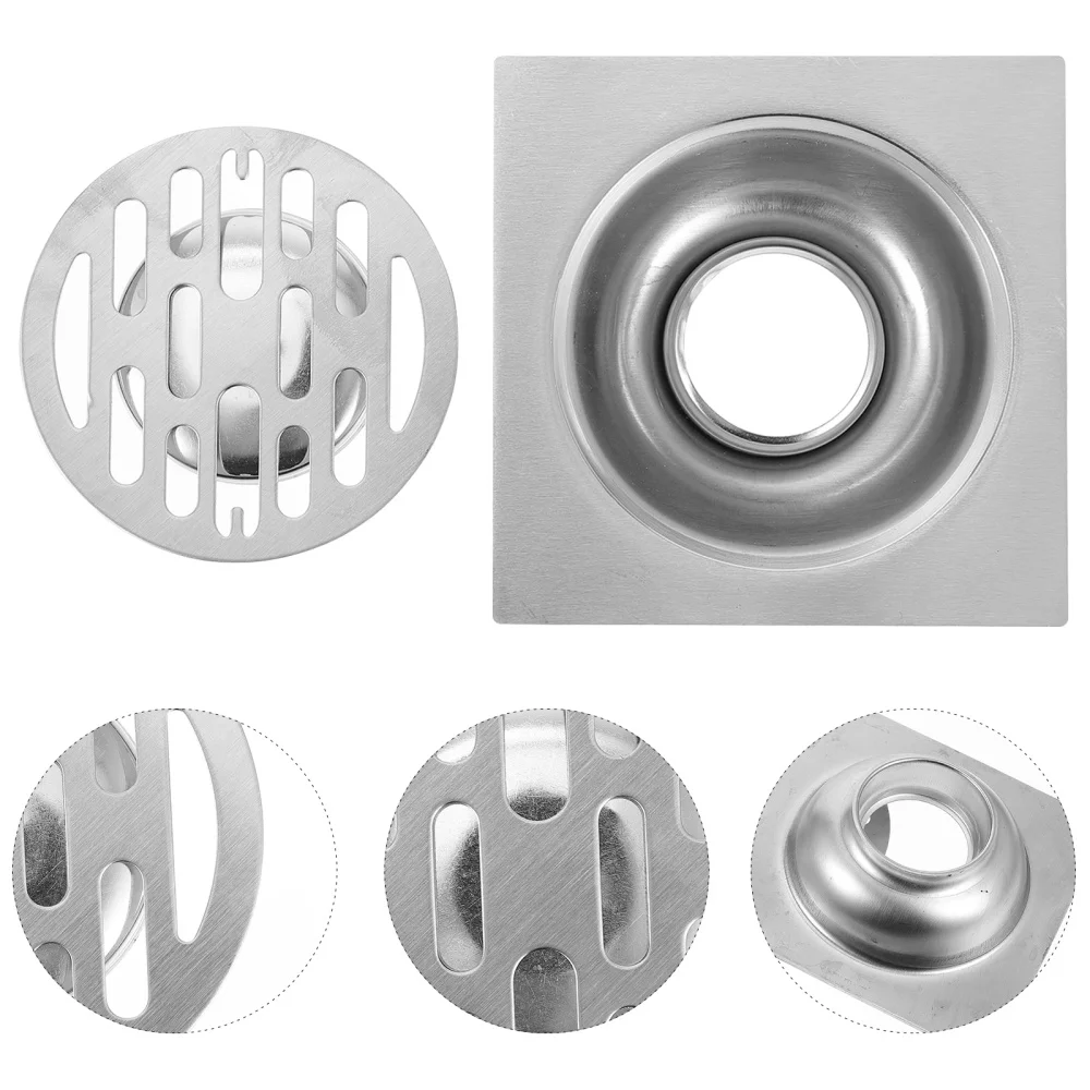 

2Pcs Square Floor Drains Practical Bathroom Filter Home Anti-rust Drain Cover