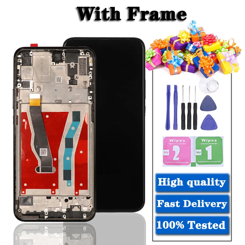 6 59‘’ original 9x for huawei honor 9x global premium lcd display touch screen 10 touch digitizer assembly frame stk lx1 lcd free glob
