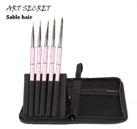 artsecret no 854 sable hair paint brushes acrylic watercolor painting 5set kolinsky metal handle carry on bag