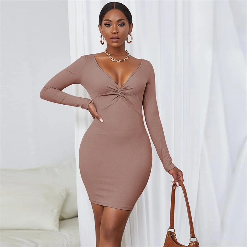 

Women's Dress Casual Dresses for Women 2021 Long Sleeve Dress Slim Fit Hip Wrap Temperament Christmas Elegant Midi Autumn Winter