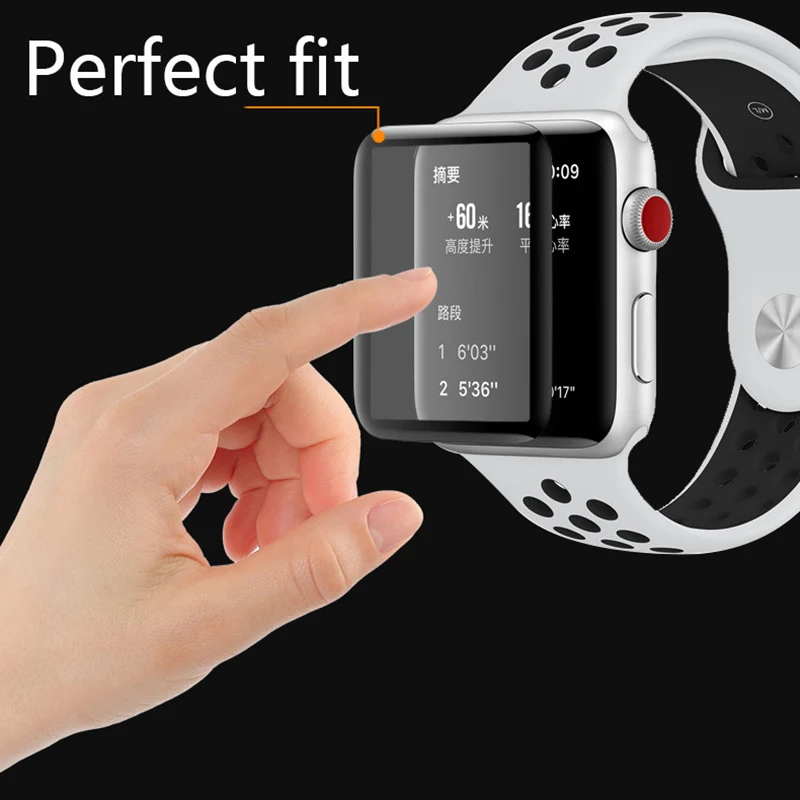 Полное покрытие закаленное стекло для Apple Watch 1/2/3 полная защитная крышка экрана 38