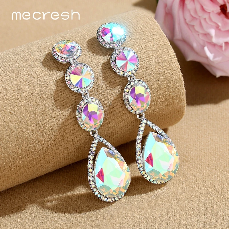 Mecresh массивные Большие Длинные свадебные Висячие серьги для женщин модная