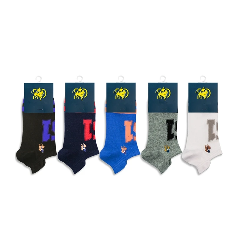 New Men's fashion socks Calcetines Hombre men's cotton socks striped digital casual men socks 5 pairs exquisite gift wrap