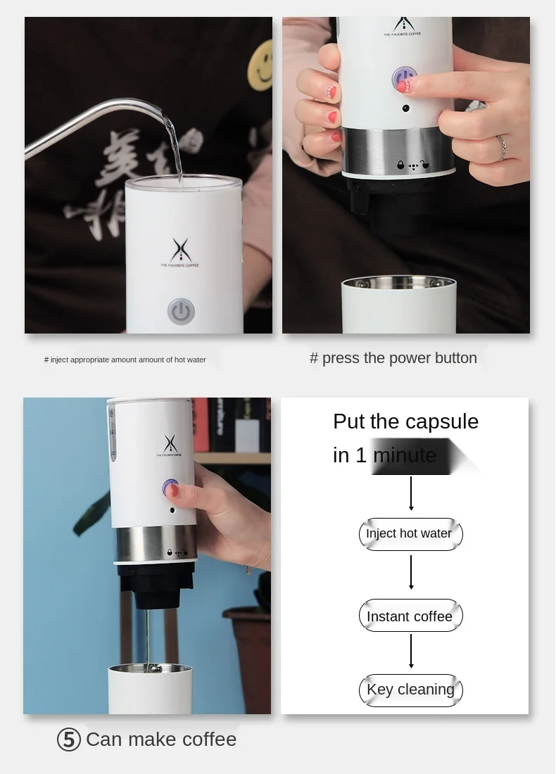 

zq Portable Coffee Machine Carrying Travel Outdoor Mini Car American Automatic Tea Making Machine Capsule Coffee Machine