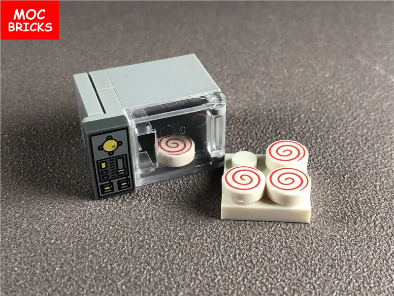2 компл./лот кубики MOC DIY Микроволновая печь еда для печенья и суши пончик сахар