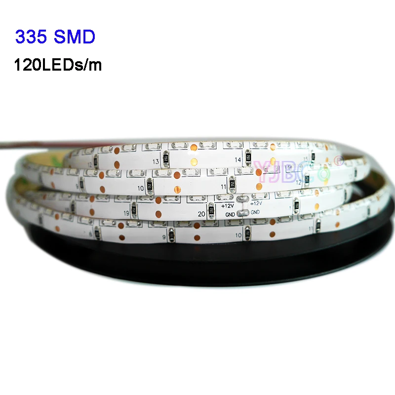 5m SMD 335 LED Strip DC12V Hight Bright 120leds/m White/Warm white/Blue/Green/Red IP30/IP65 Lamp Tape For Car Home Decoration