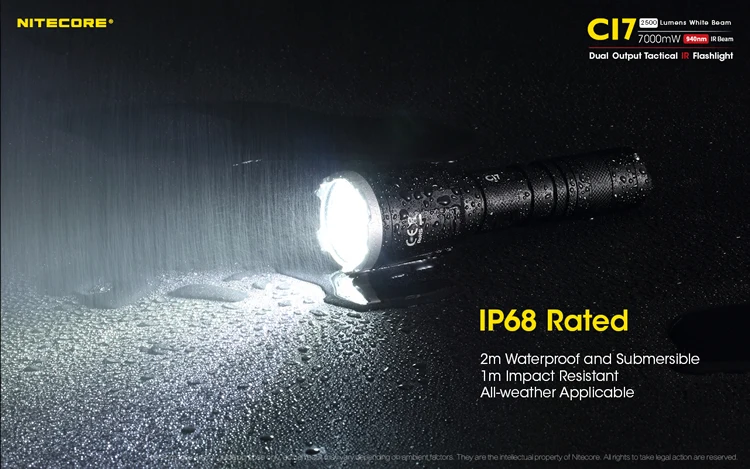 NITECORE CI7 Тактический ИК-фонарик комплект 4* CREE XP-G3 S3 4* SST-10-IR светодиоды Макс 2500 люмен 7000 МВт открытый свет охота факел