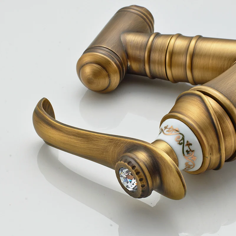 Латунный Смеситель для ванной комнаты роскошный кран на раковину две трубы