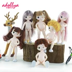 Шарнирная кукла Adollya BJD с обнаженным телом, шарнирная кукла 16 см, 3D глаза, 13 подвижных шарниров, кукла для макияжа, принцесса BJD 112