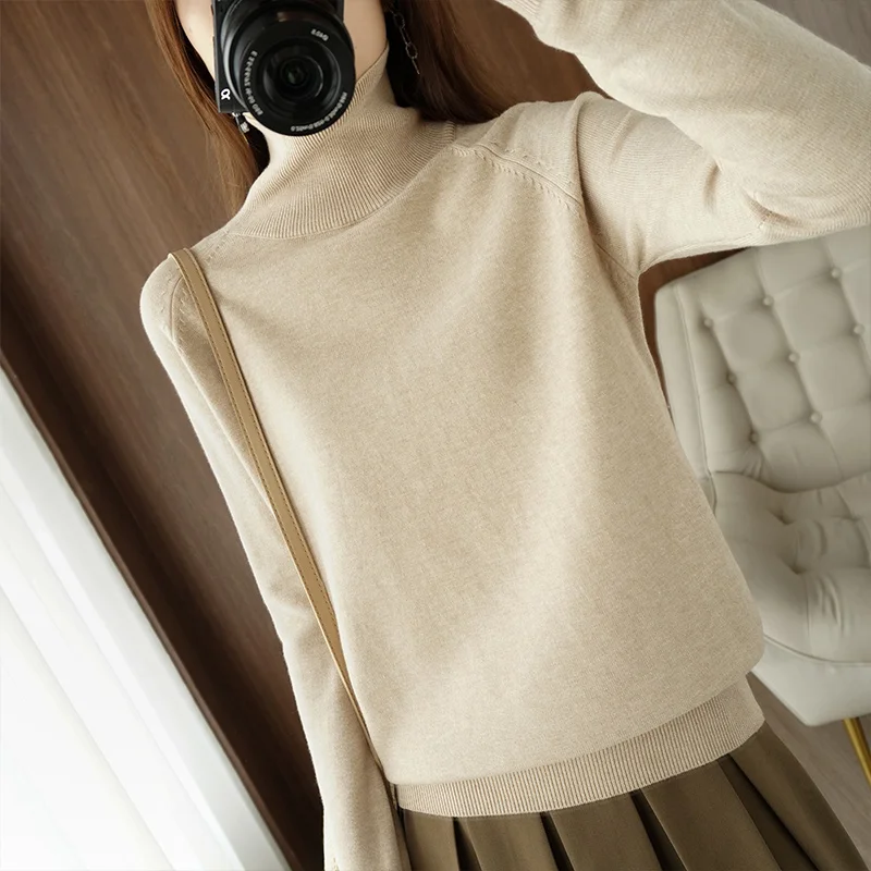 

2022 new fall/winter stand-up collar pullover sweater loose knit sweater women