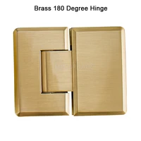 2pcs 180 degree brass clip glass clamp door cabinet showcase hinge glass shower furniture hinge replacement parts gf135