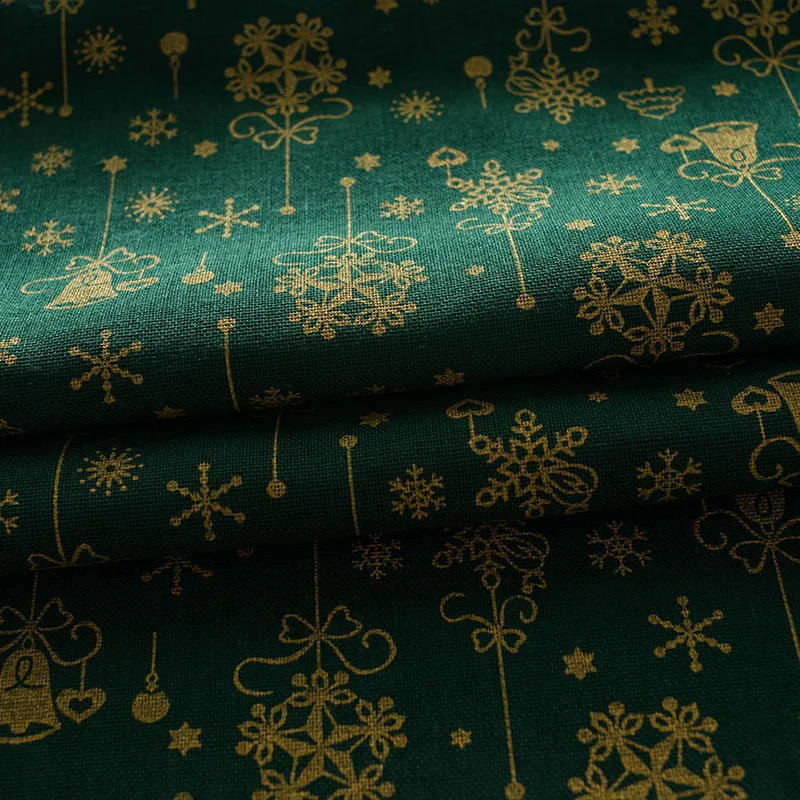 

Green Christmas Bronzing Wind Chime Curtains for Living Room Semi-shading Bay Window Door Kitchen American Style