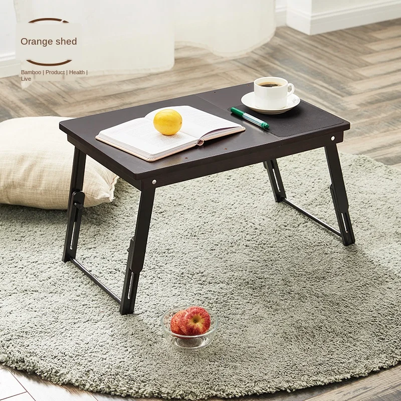 

High quality bamboo simple home bamboo solid wood computer desk good toughness bed folding learning small desk small flexible do