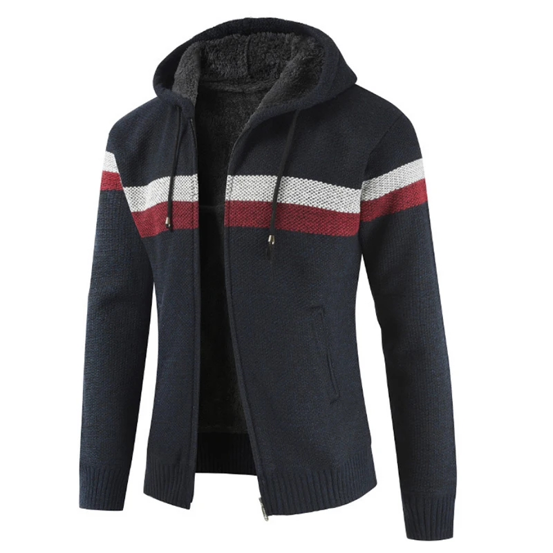 Мужской свитер 2019 Зимний толстый теплый кардиган с капюшоном Джемперы мужские