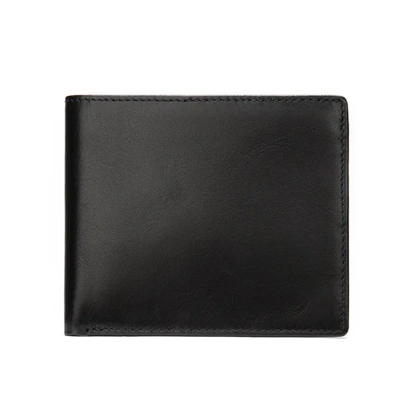 

Soft Genuine Leather Wallet Men's Cow Leather Wallets Man Small card holder Wallets Balck Short Purse for Male