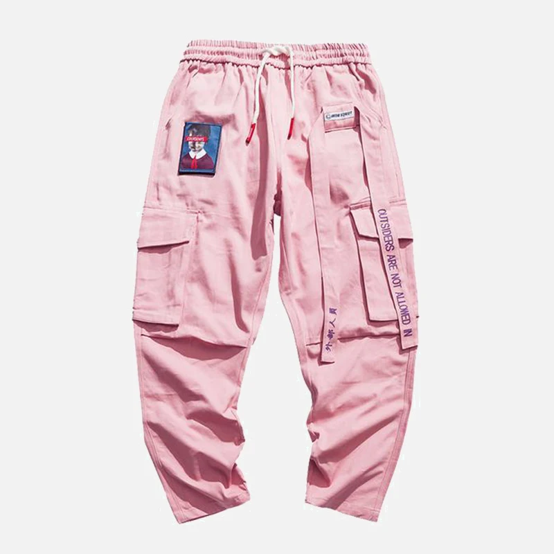 Hip Hop Harajuku Women's Cargo Pants Plus Size Patchwork Lace-up Straight Sweatpants Female Streetwear Sports Trousers