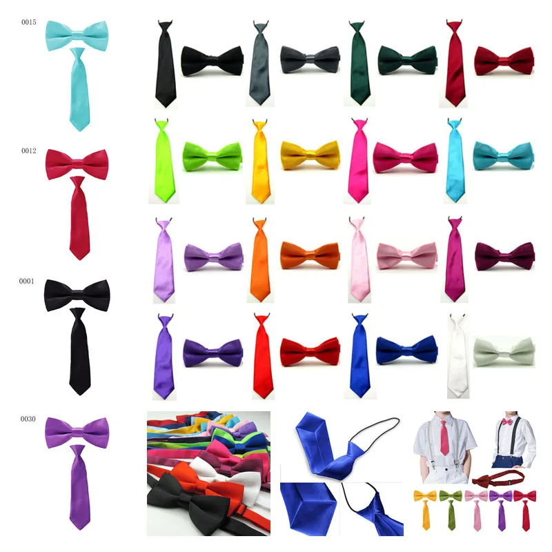 Детский комплект из 2 предметов однотонные галстуки бабочки новые праздничные