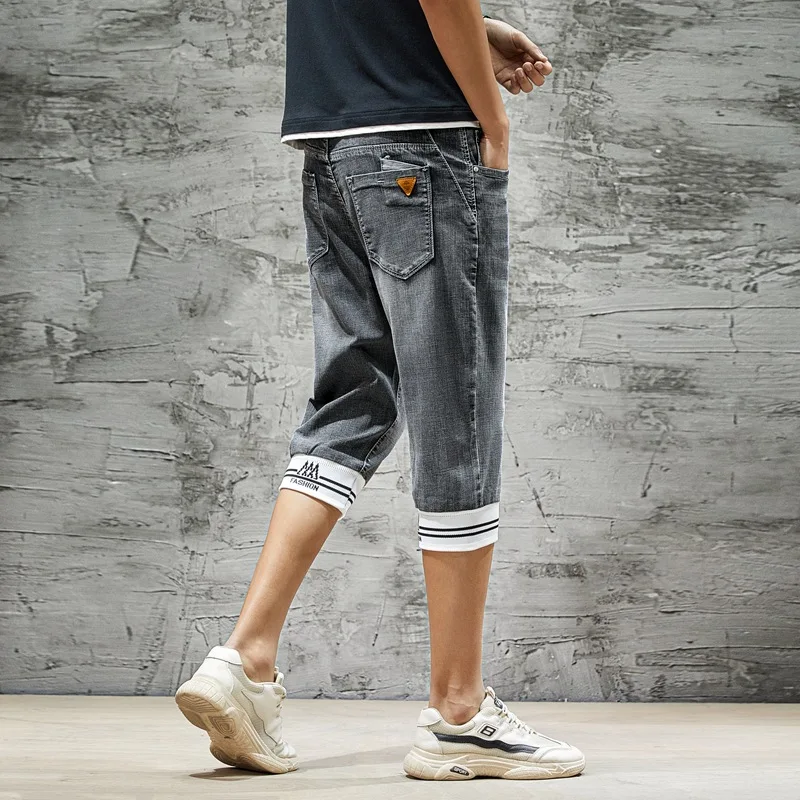 2020 летние Стрейчевые тонкие высокого качества хлопковые джинсы с принтом