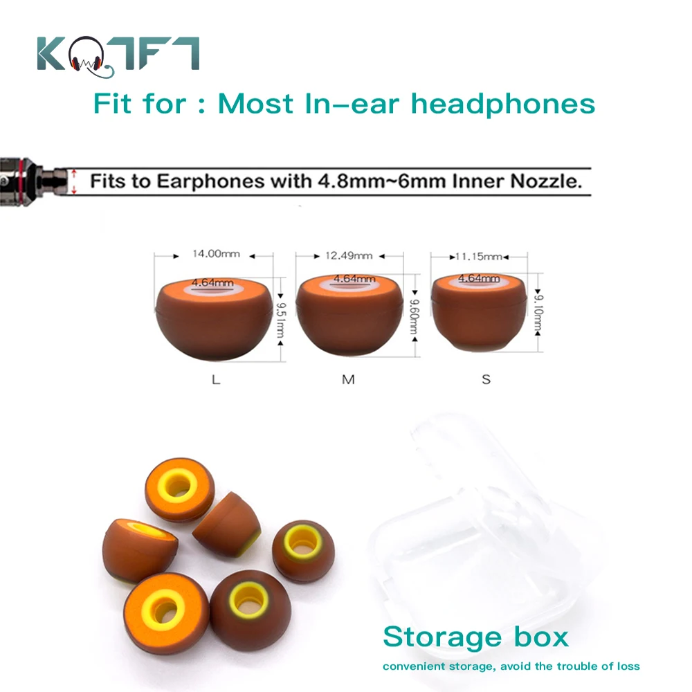 

KQTFT Replacement Silicone Earplug for MoonDrop/SSR,Symbio W/W Peel ,akg n5005,Mangird Tea Silicone Case Eartips