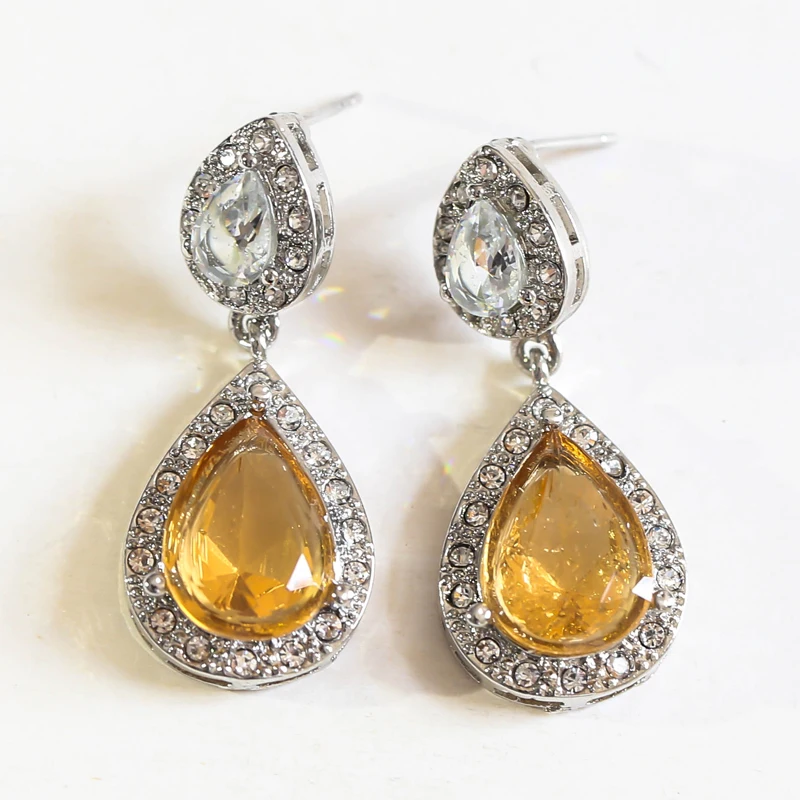 Женские Висячие серьги в стиле бохо с кристаллами роскошные модные оранжевым