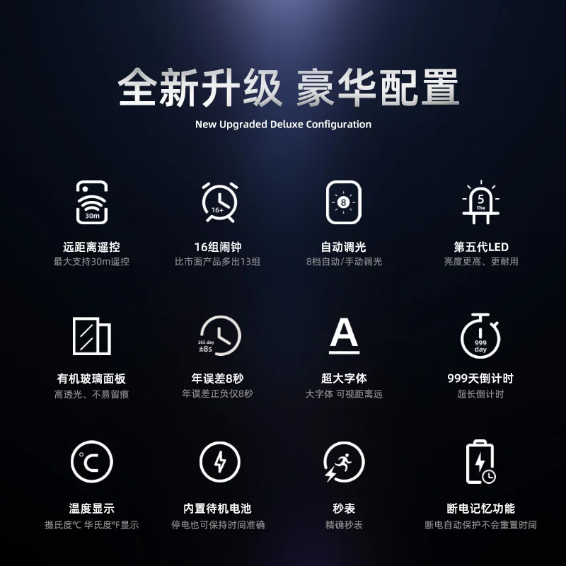 Большой светодиодный аналоговые цифровые часы Батарея ночной Светильник