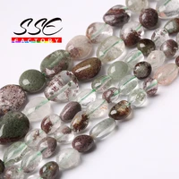 6 8mm irregular green ghost quartz stone beads natural gem loose spacer beads for jewelry making diy bracelet accessories 15