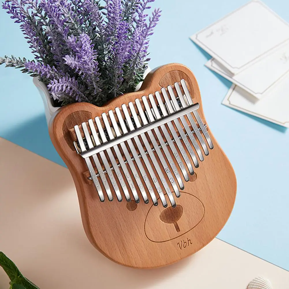 17 клавишный Буковый деревянный калимба пальцевый пианино Мишка с сумкой для