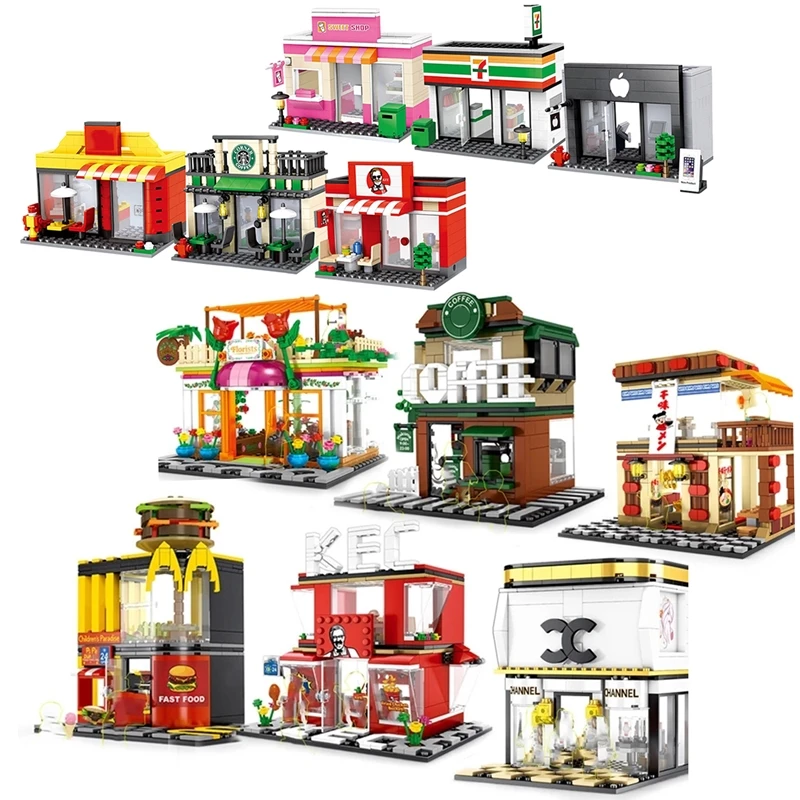 Конструктор 3D модель городская улица розничный магазин магазина быстрого