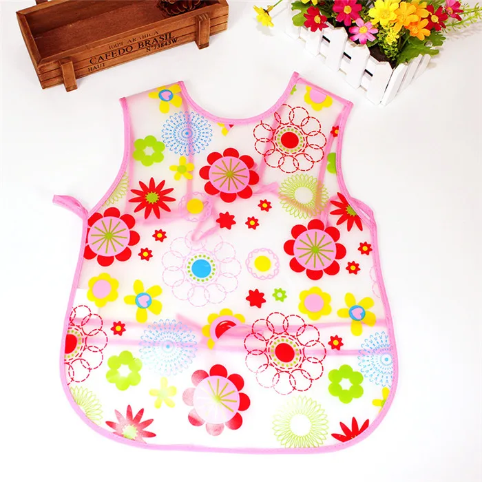 Pink sunflower Топ детский рисовый фартук, пищевая карманная майка eva мягкие игрушки, водонепроницаемые нагрудники, тканевый чехол для одежды с рисунками животных из мультфильмов для детей - Цвет: Pink sunflower