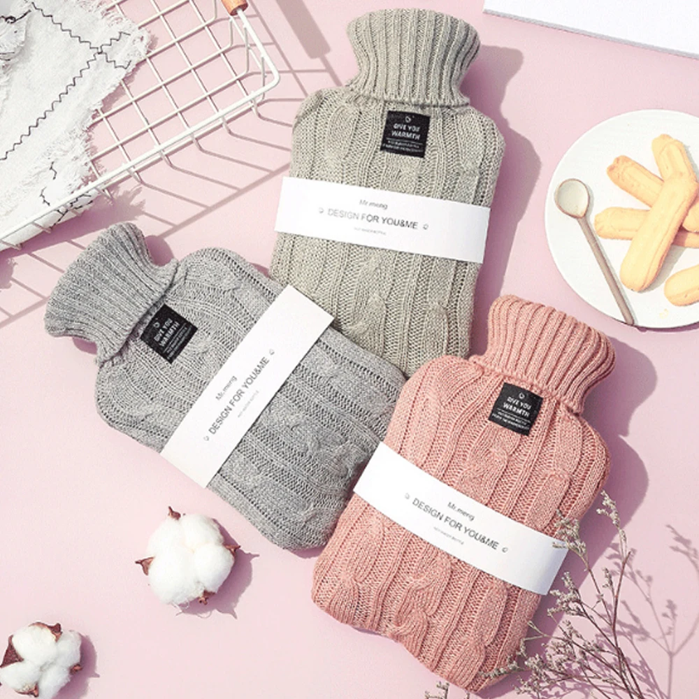 

1000ml/2000ml Large Capacity Hot Water Bottle Quality Hot Water Bottles With Knitted Cover Winter Warm Heat Reusable Hand Warmer