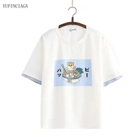 white t shirt women 2021 summer new femme japan style o neck short sleeve harajuku print tops tee for girls 2116874