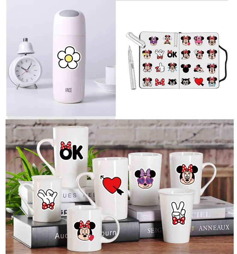 40 шт. милые детские Мультяшные наклейки mi mouse смайлики для мобильного текста на