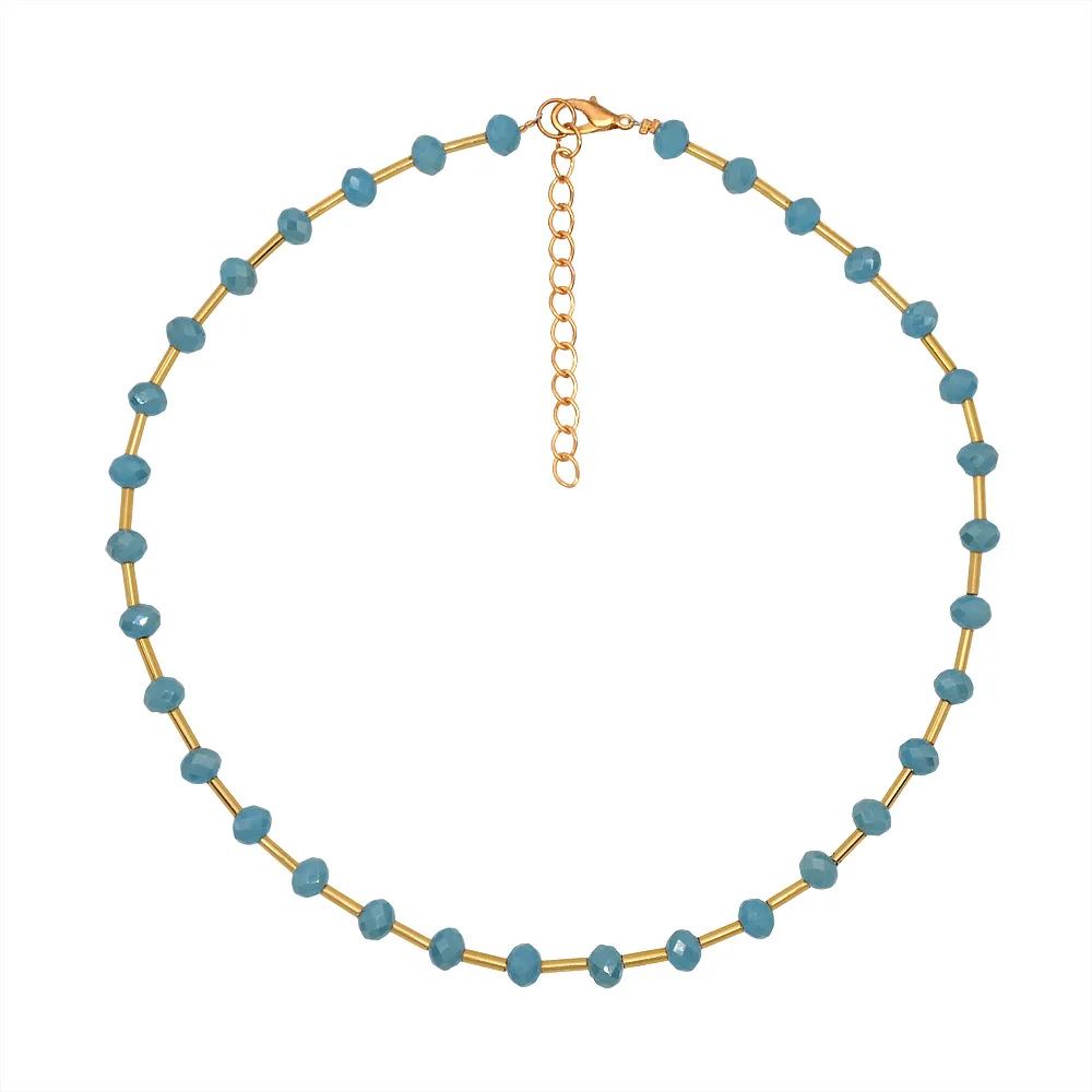 Meetvii стеклянные бусины из хрусталя женское ожерелье чокер богемное массивное