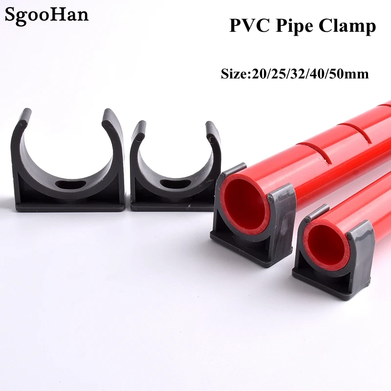 

2~20pcs I.D. 20~40mm Grey PVC Pipe Clamp Connector Garden Irrigation Aquarium Fish Tank Watering Adapter Fittings Fixing Joint