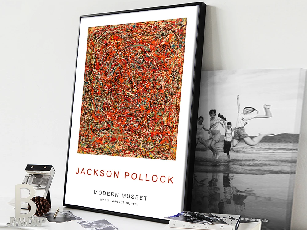 Джексон Поллок Абстрактная Картина на холсте постер линия граффити