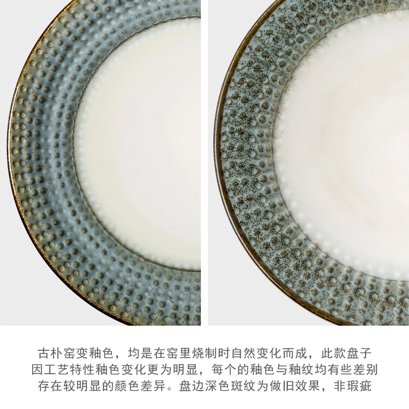 

Practical Pattern Dinner Plates Creativity Retro High End Ceramic Dinner Plates Salad Dessert Talerze Obiadowe Dinnerware DK50DP