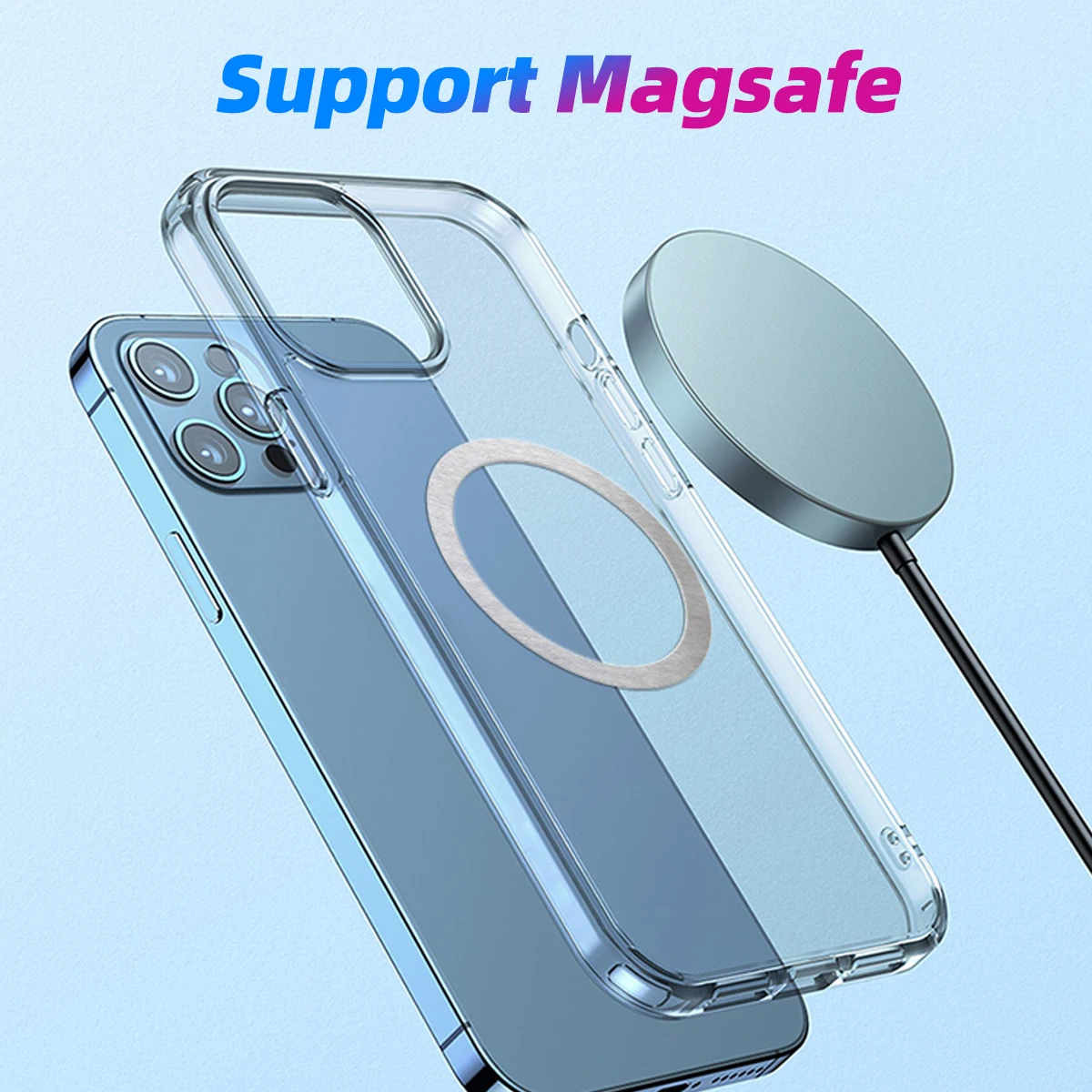 1pc/3pcs/5pcs Wireless Charger Sticker Metal Rings Plate For Magsafe Wireless Magnetic Charging Ring Sheet for iPhone 13 12 Pro