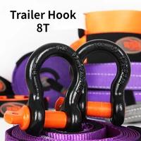 8t4400lbs trailer hook heavy duty galvanized shackles d ring capacity for vehicle recovery towing car tuning