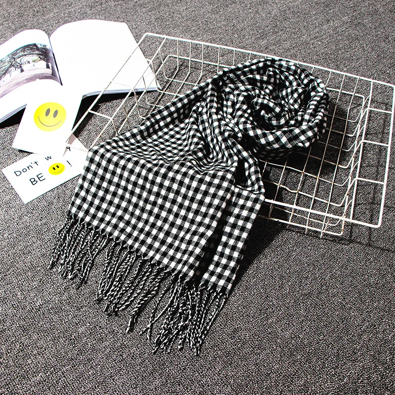 Осень и зима новый маленький клетчатый шарф леди Имитация кашемира поток sug шаль |