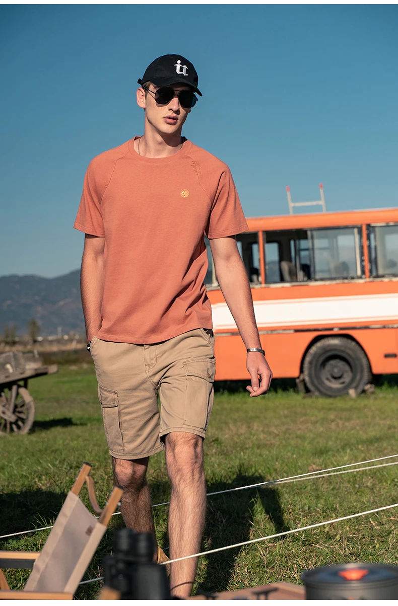 

3543 new men's short-sleeved T-shirt trendy all-match half-sleeved bottoming shirt summer