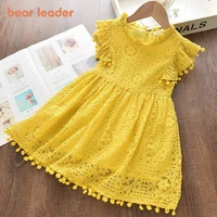 bear leader girls dress 2021 new summer brand girls clothes lace and ball design kids princess dress party dress for 3 7 years
