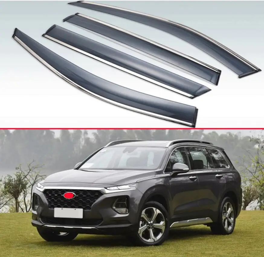 Для Hyundai Santa Fe 2019 2020 Пластик внешний козырек Vent Оттенки окна Защита от солнца Дождь
