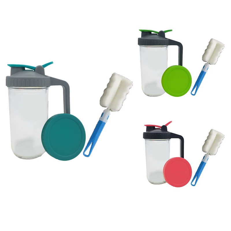 

Mason Jars Drink Bottle with Handle Flip Pour Lids Mason Bottle Mason Jar Coffee Can Storage Mason Bottle