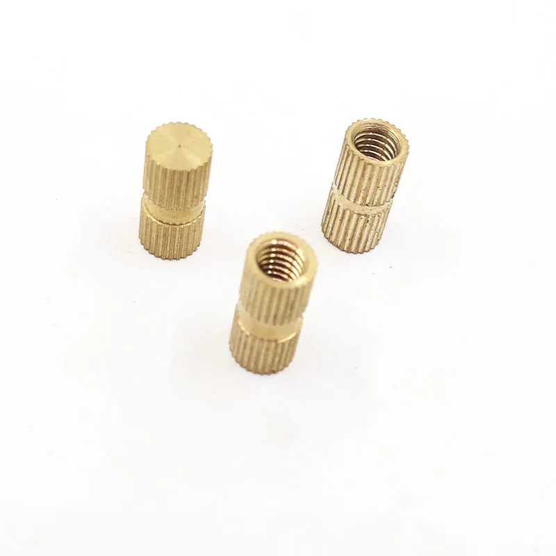 

5/25Pcs Solid Brass Copper Injection Molding Knurl Thread Insert Nut M3 M4 M5 M6 M8 Embedded Nutsert Single Pass Blind Hole