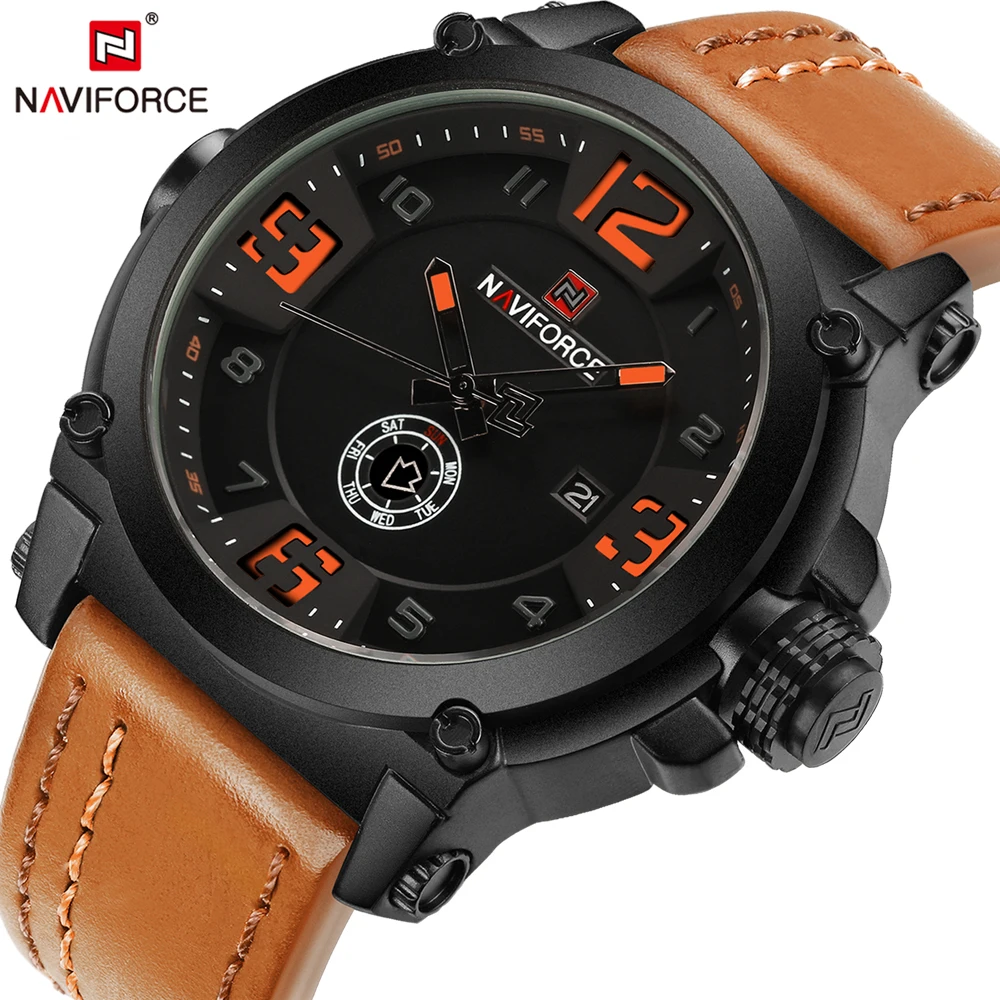NAVIFORCE брендовые роскошные мужские спортивные военные кварцевые часы модные