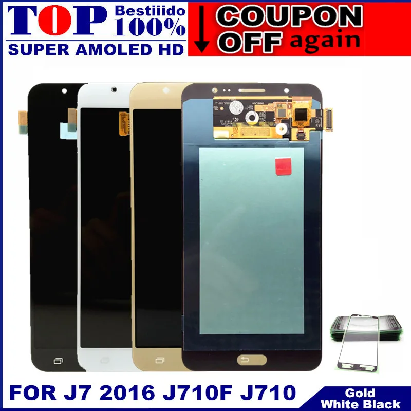 Протестированный AMOLED ЖК дисплей Замена для Samsung Galaxy J7 2016 j710 J710F J710M J710Y телефон