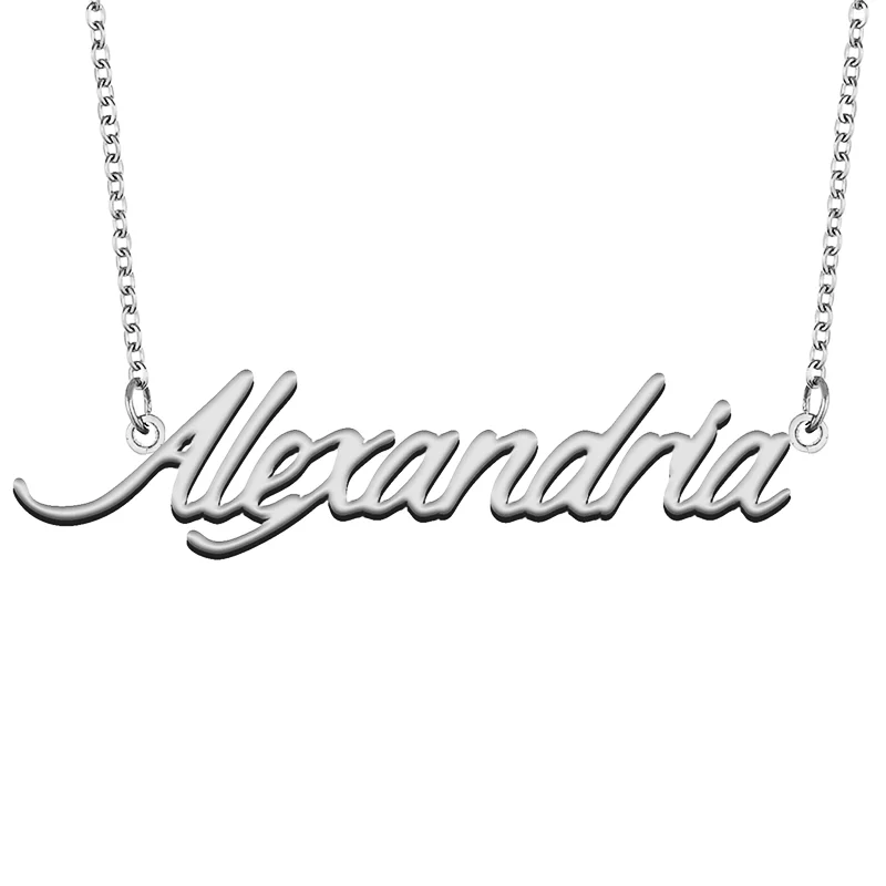 Alexandria Custom Name Necklace Customized Pendant Choker Personalized Jewelry Gift for Women Girls Friend Christmas Present